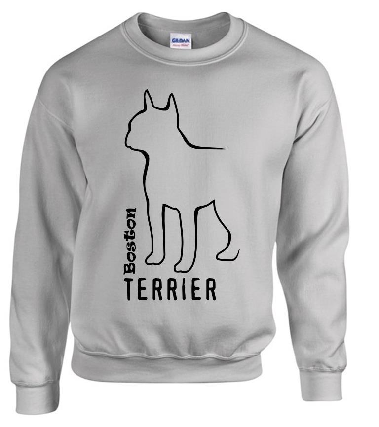Boston Terrier Dog Breed Sweatshirts Adult Heavy Cotton