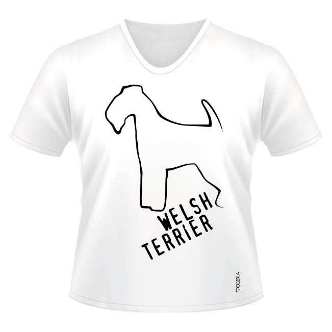 Welsh Terrier T-Shirts Women's V Neck Premium Cotton
