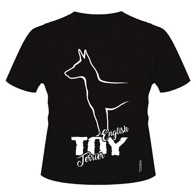 English Toy Terrier T-Shirts Women's V Neck Premium Cotton