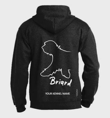Briard Dog Breed Hoodies Full Zipped Women's & Men's Styles Exclusive Dogeria Design
