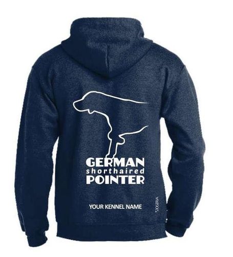 German Shorthaired Pointer Dog Breed Hoodies Full Zipped Women's & Men's Styles Exclusive Dogeria Design
