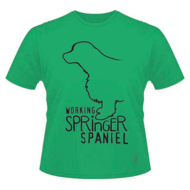 Working Springer Spaniel T-Shirts Roundneck Cotton
