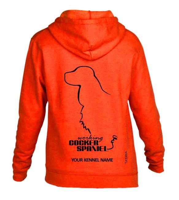 Working Cocker Spaniel Dog Breed Hoodie Women's & Men's Full Zipped Heavy Blend Exclusive Dogeria Design