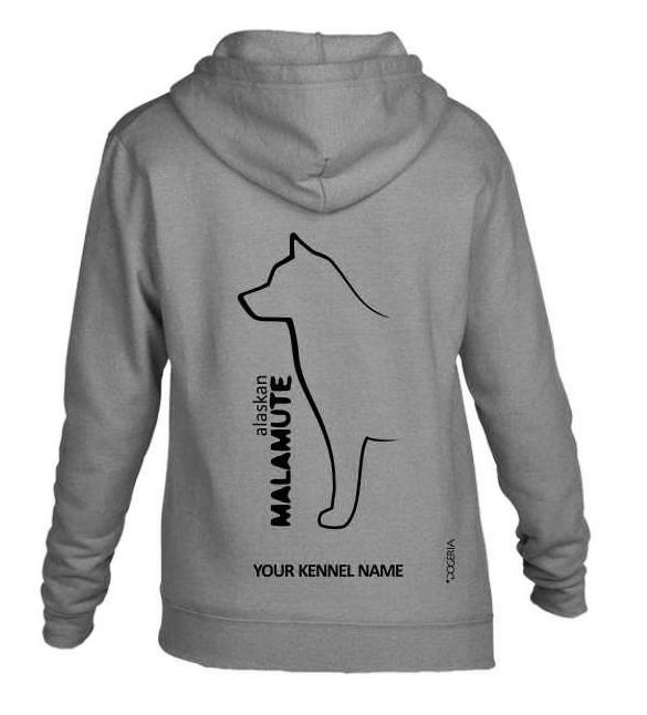 Alaskan Malamute Dog Breed Hoodies, Full Zipped Front, Women's & Men's Styles, Exclusive Dogeria Design