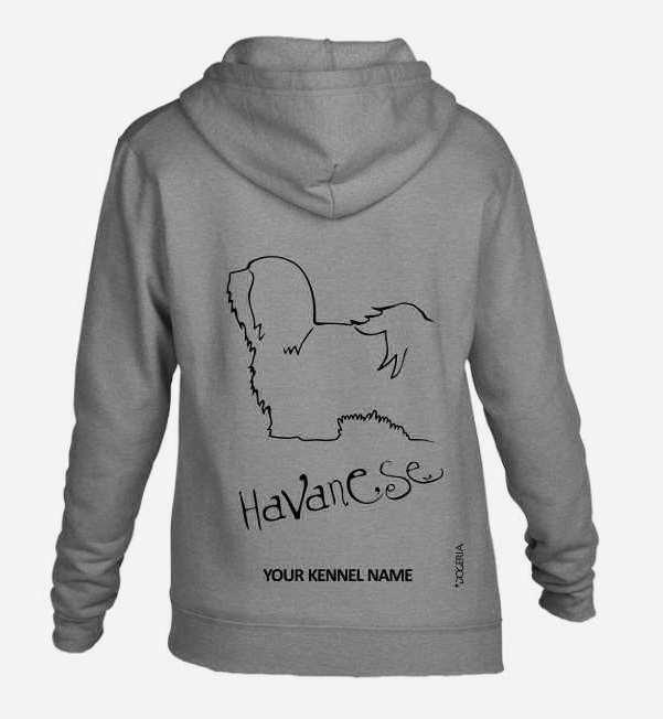 Havanese Dog Breed Hoodies Women's & Men's Full Zipped Heavy Blend Design Dogeria Design