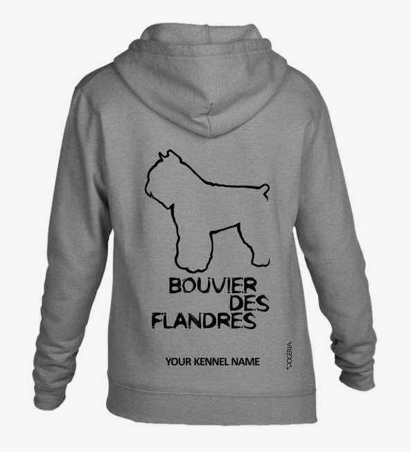 Bouvier des Flandres Dog Breed Hoodies Full Zipped Women's & Men's Styles Exclusive Dogeria Design