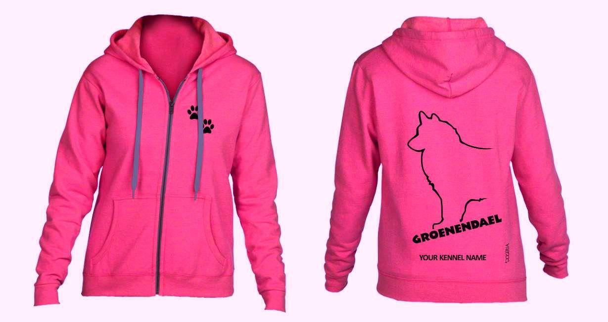 Groenendael Dog Breed Hoodies Women's & Men's Full Zipped Heavy Blend Exclusive Dogeria Design