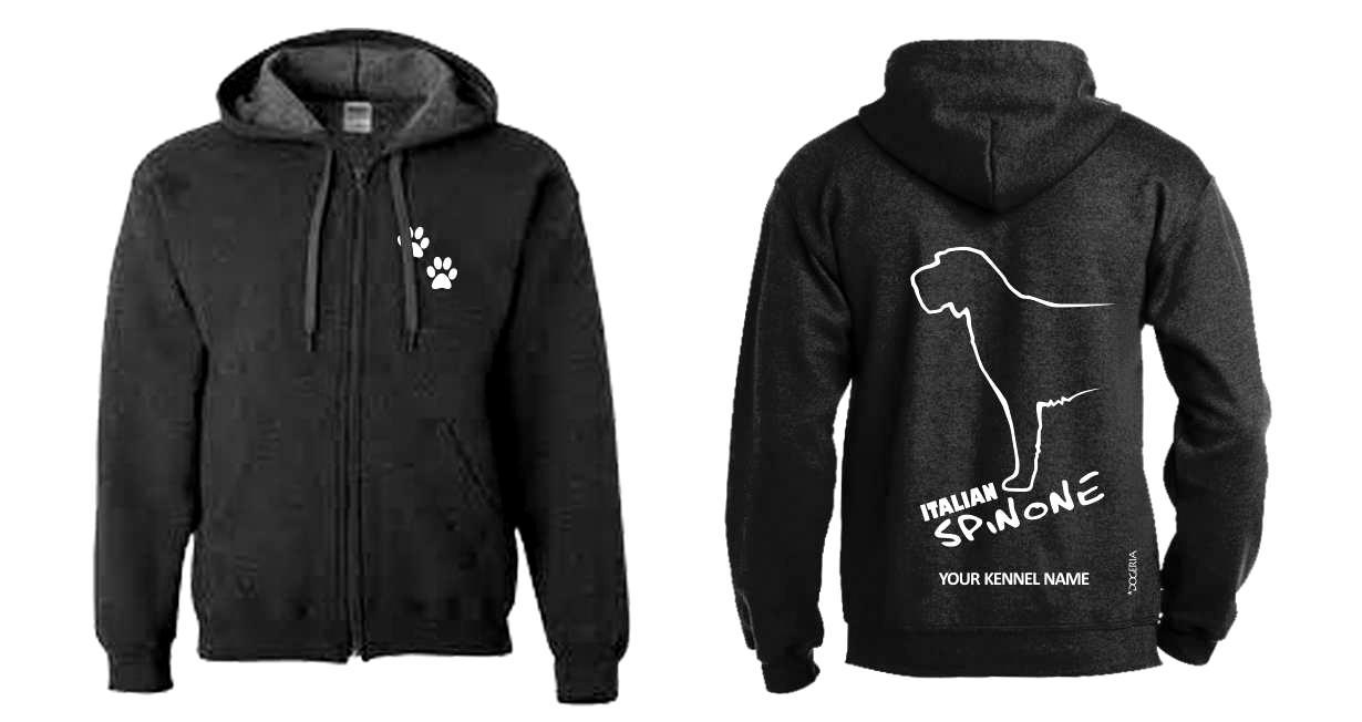 Italian Spinone Dog Breed Hoodies Women's & Men's Full Zipped Heavy Blend Exclusive Dogeria Design