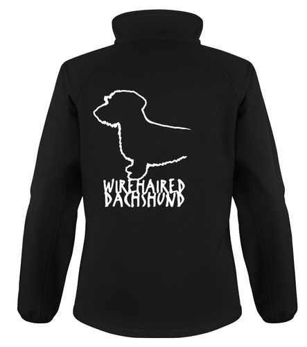 Dachshund (Wirehaired) Dog Breed Design Softshell Jacket Full Zipped Women's & Men's Styles