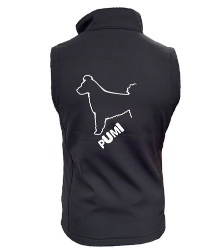 Pumi (Hungarian) Dog Breed Design Softshell Gilet Full Zipped Women's & Men's Styles