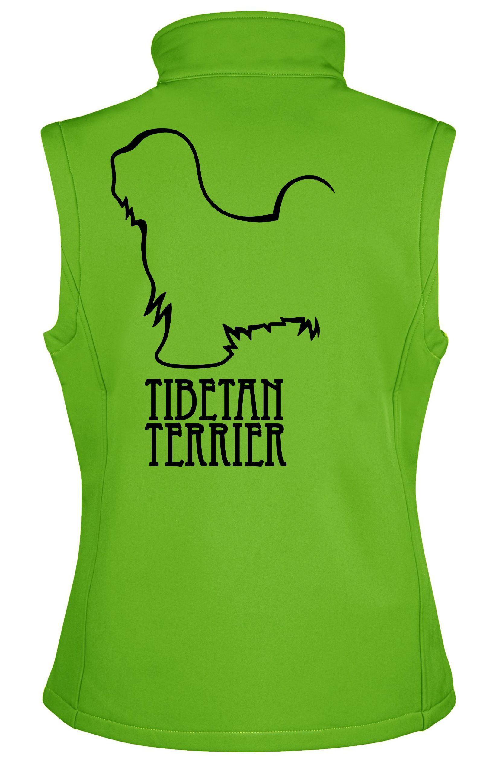 Tibetan Terrier Dog Breed Design Softshell Gilet Full Zipped Women's & Men's Styles