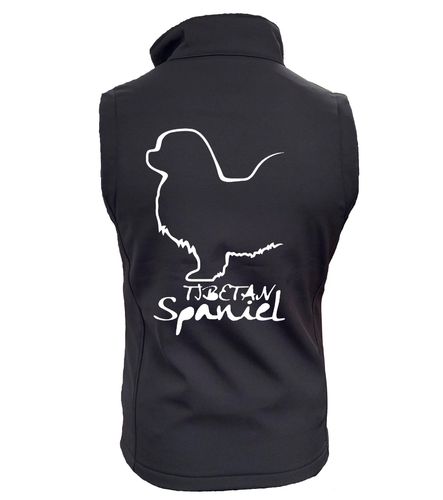 Tibetan Spaniel Dog Breed Design Softshell Gilet Full Zipped Women's & Men's Styles