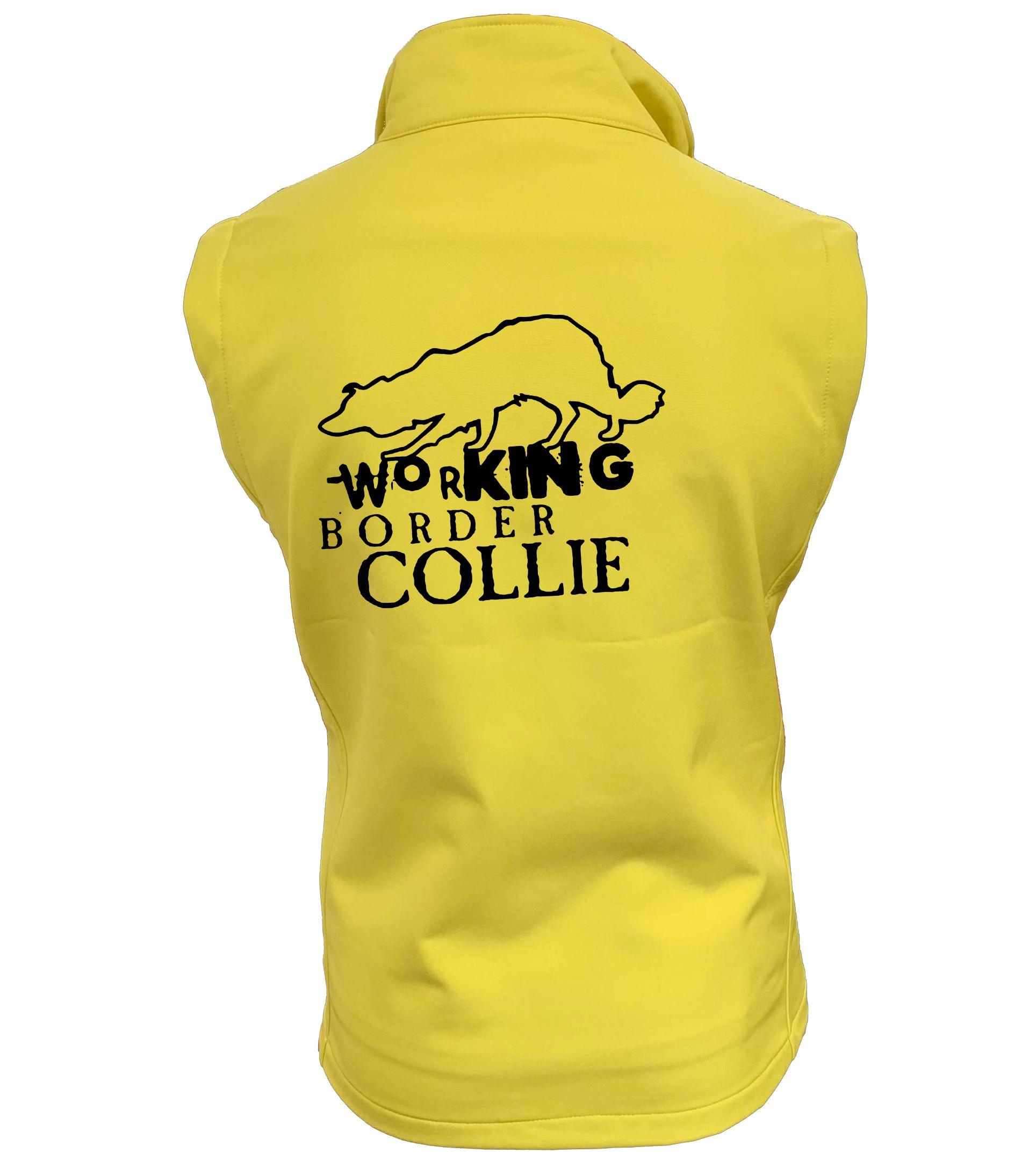 Working Border Collie Dog Breed Design Softshell Gilet Full Zipped Women's & Men's Styles