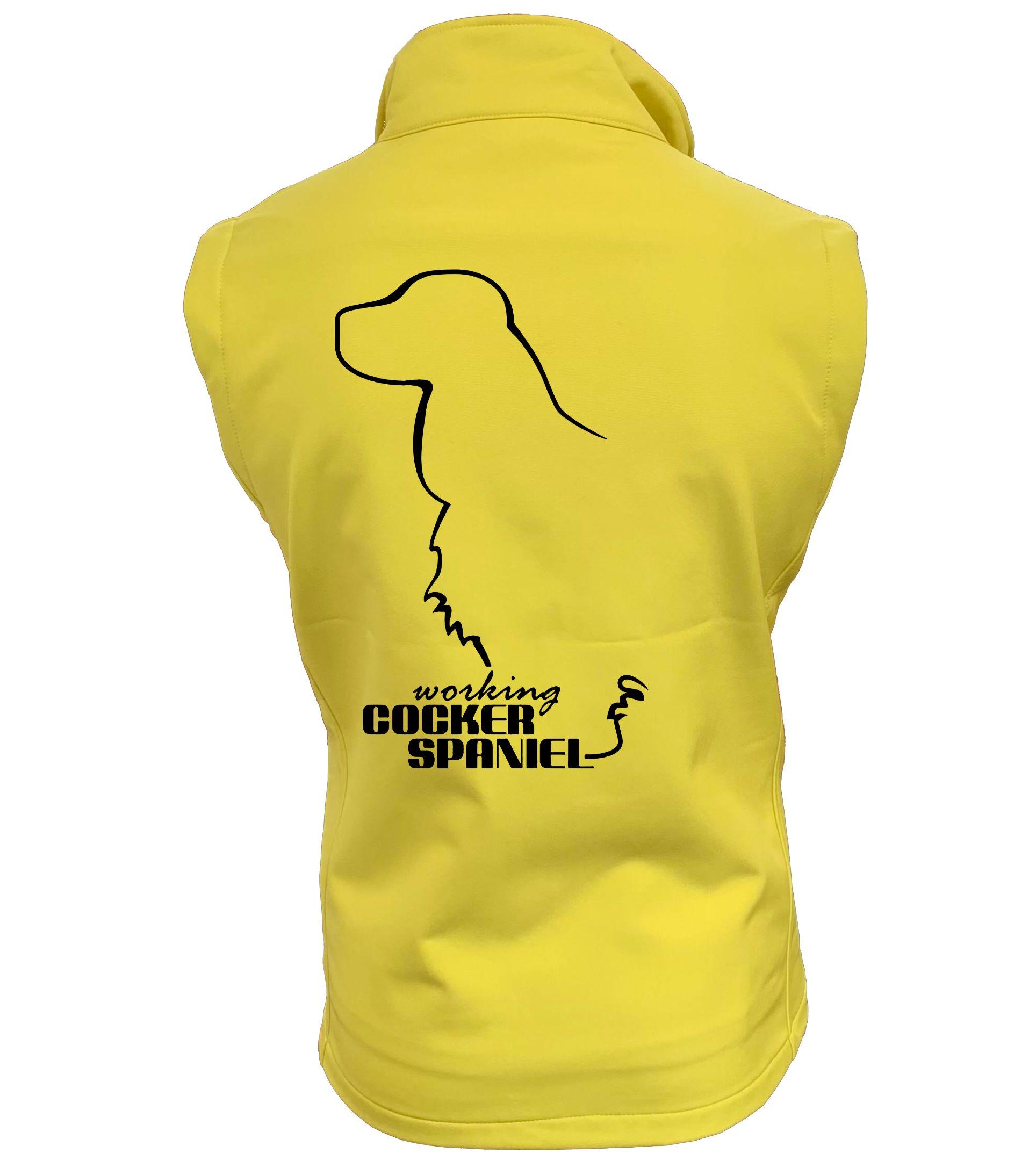 Working Cocker Spaniel Dog Breed Design Softshell Gilet Full Zipped Women's & Men's Styles