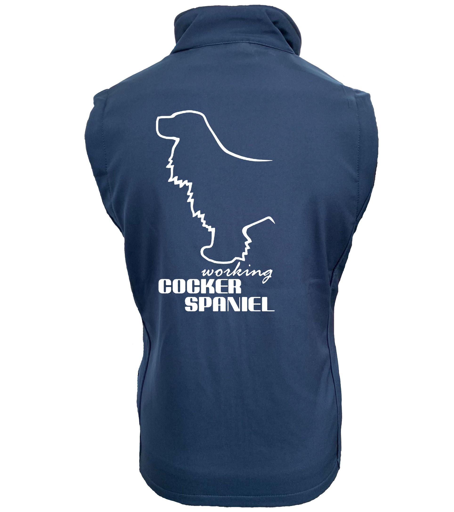 Working Cocker Spaniel (2) Dog Breed Design Softshell Gilet Full Zipped Women's & Men's Styles