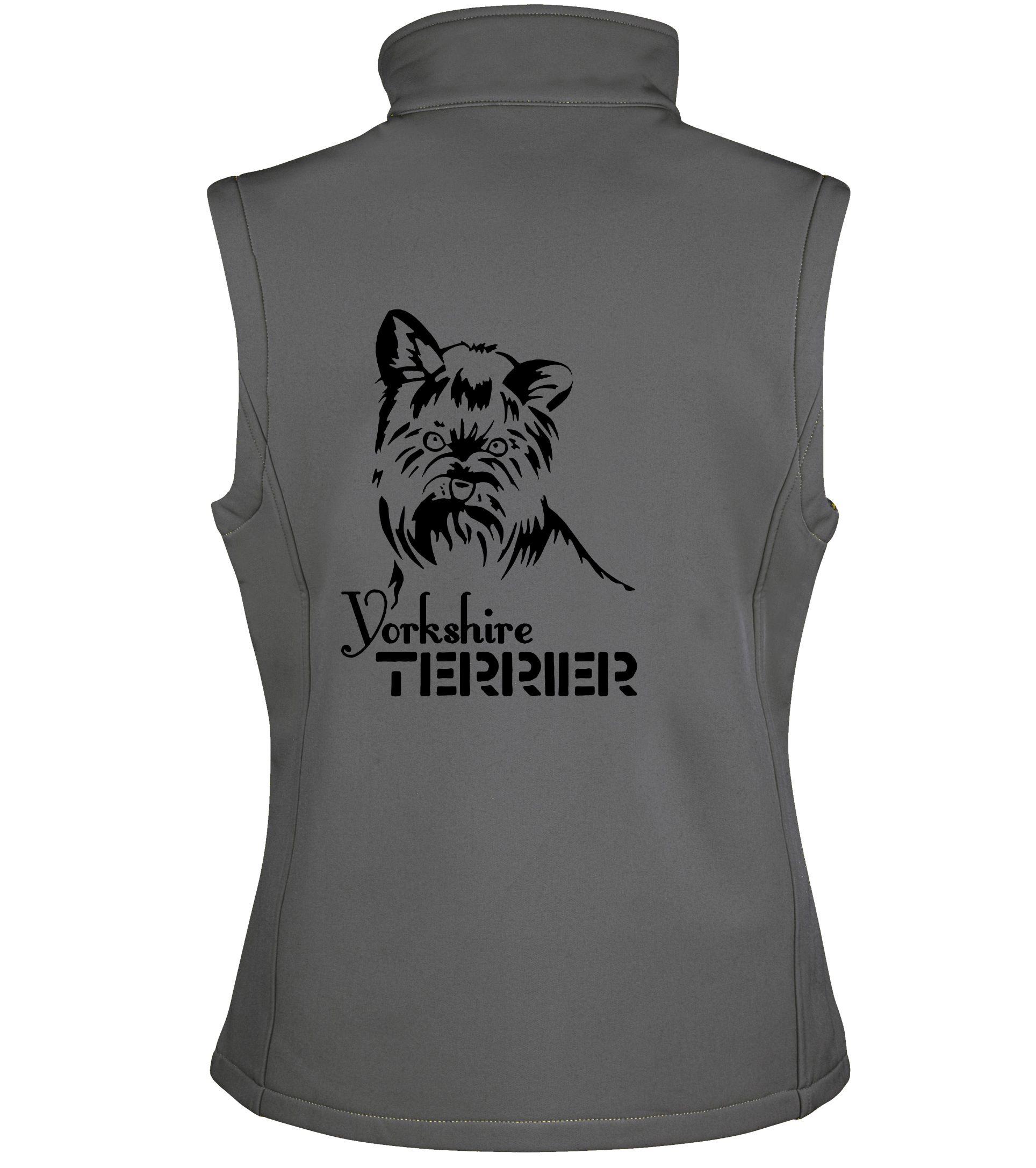 Yorkshire Terrier (Face) Dog Breed Design Softshell Gilet Full Zipped Women's & Men's Styles