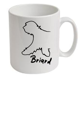 Briard Dog Breed Design Ceramic Mug