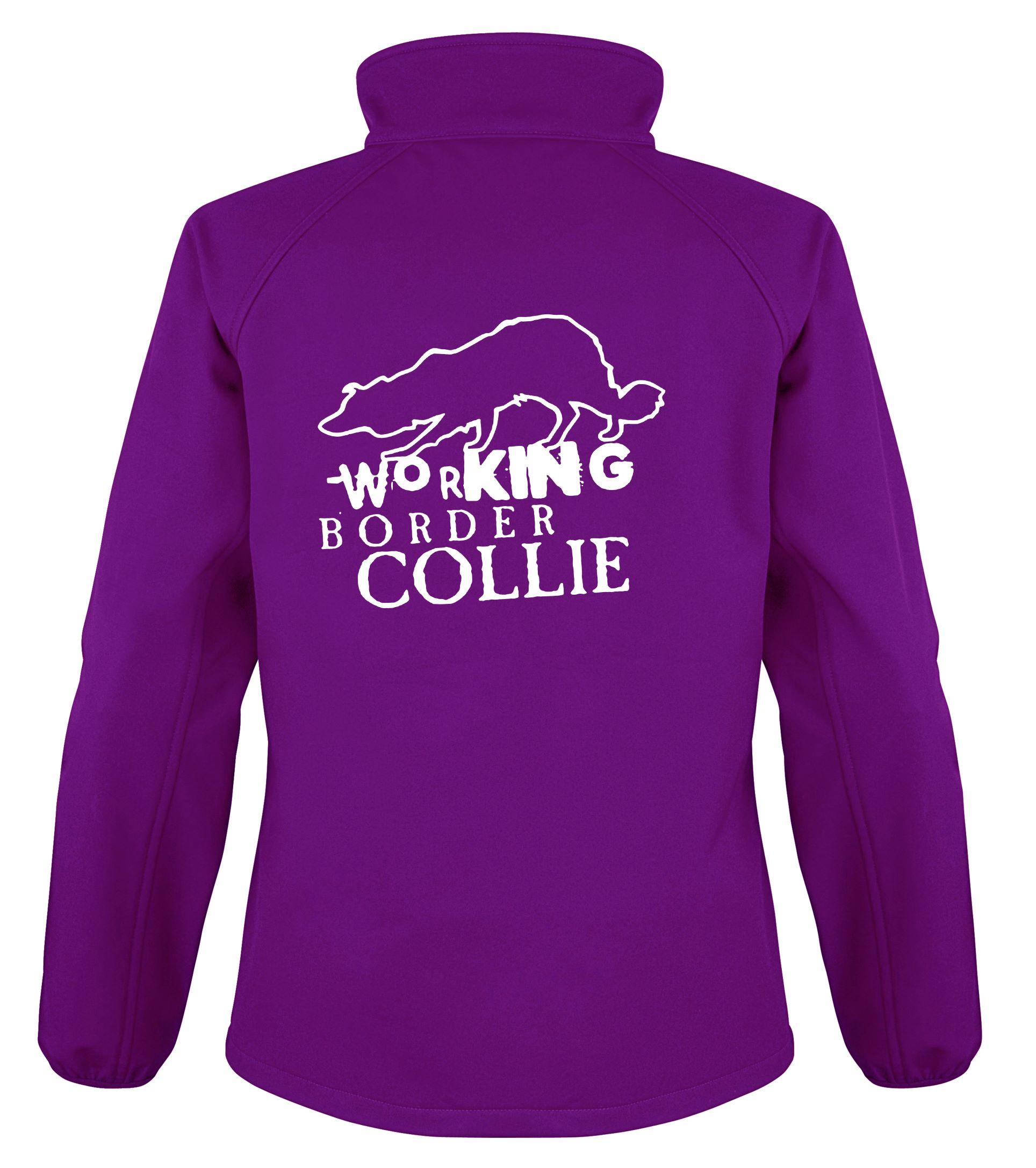 Working Border Collie Dog Breed Design Softshell Jacket Full Zipped Women's & Men's Styles