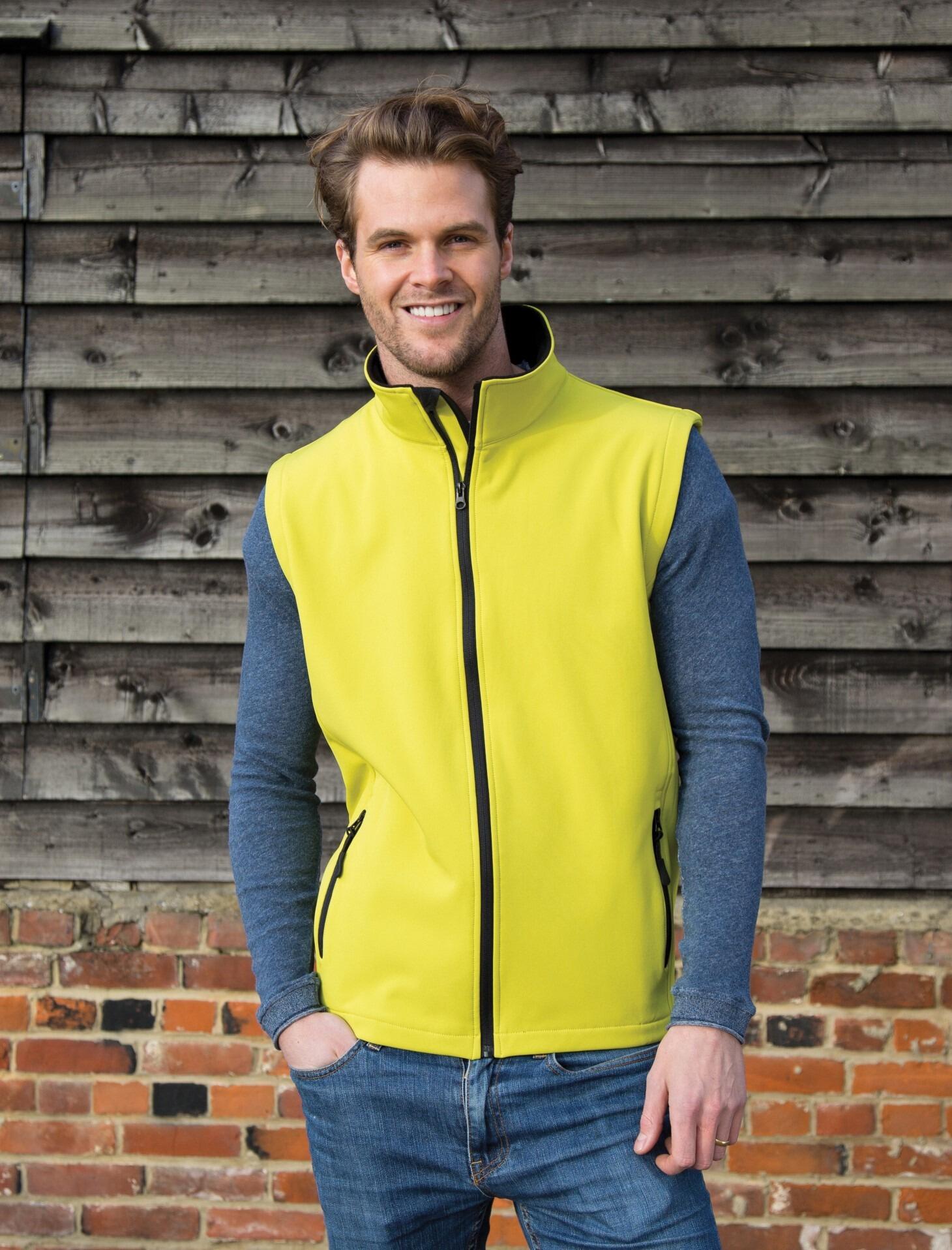 Unisex Softshell Gilet Vivid Green-Black