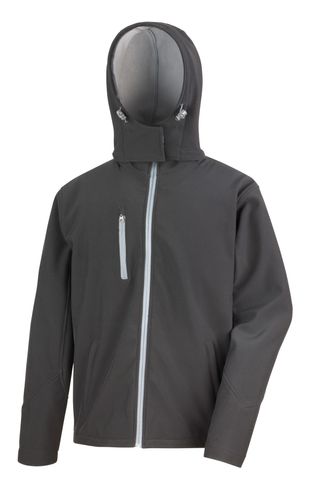 Unisex Performance Hooded Soft Shell Jacket Black