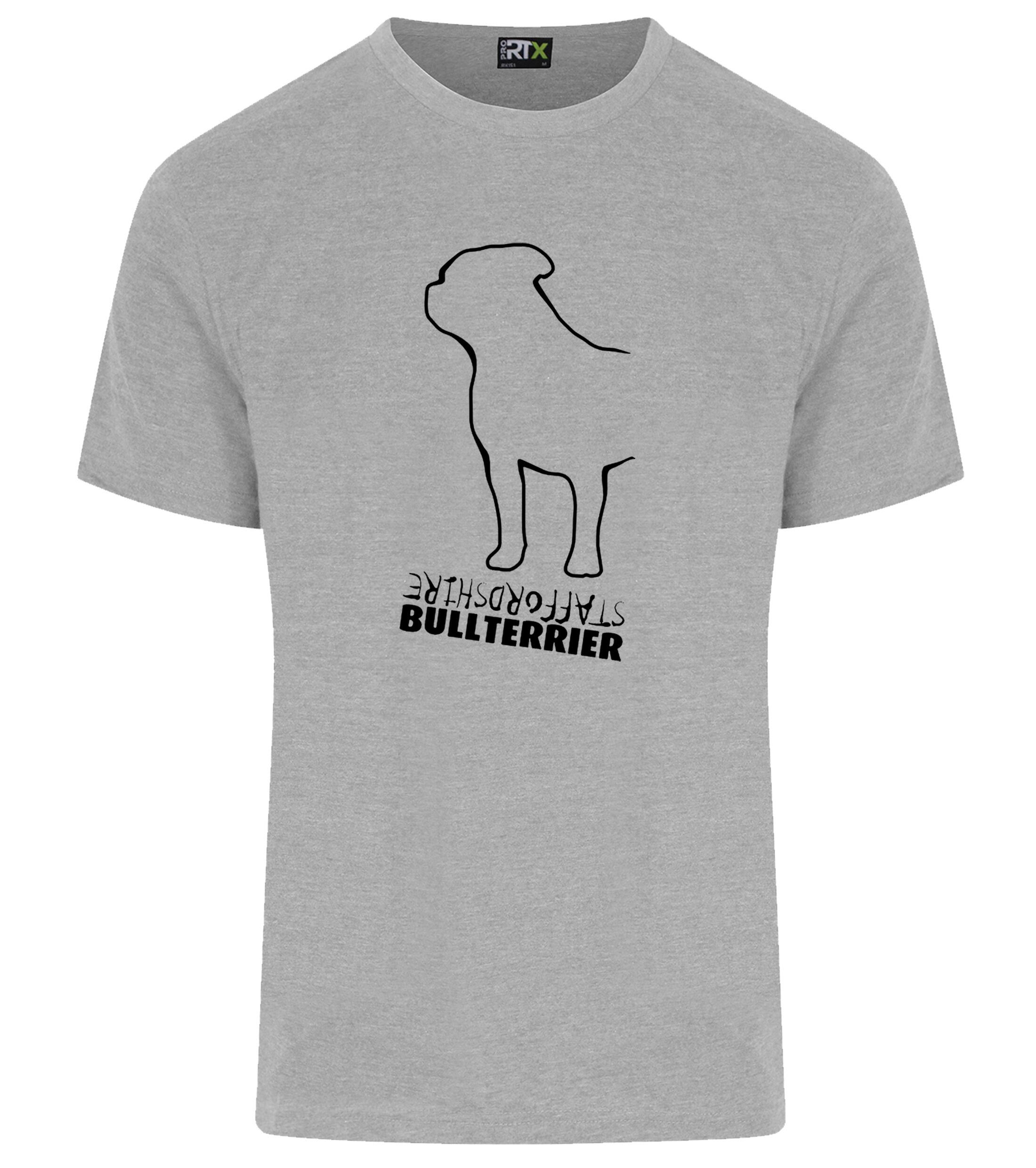 Unisex Staffordshire Bullterrier T Shirt Heather Grey Black