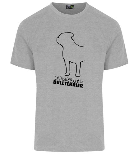 Unisex Staffordshire Bullterrier T-Shirt Heather Grey (Black)