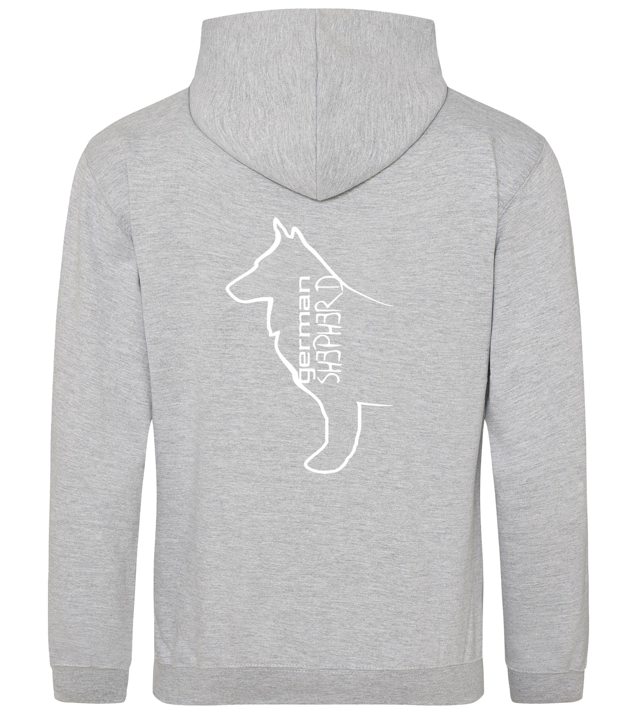Unisex German Shepherd Pullover Hoodie Heather Grey (White)