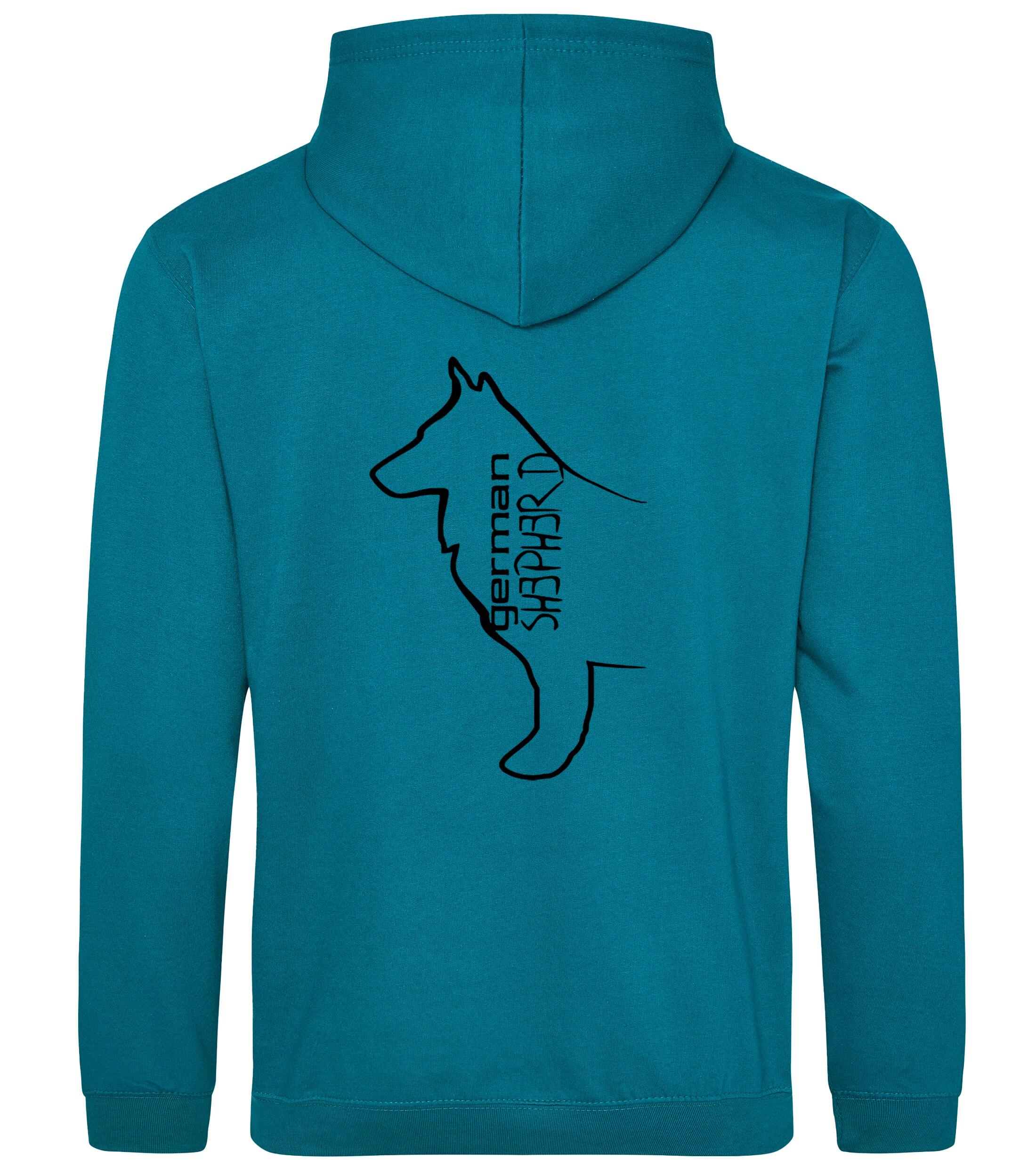 Unisex German Shepherd Pullover Hoodie Jade (Black)