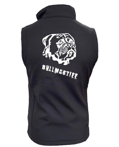Unisex Bullmastiff Softshell Gilet Black Orange (White)