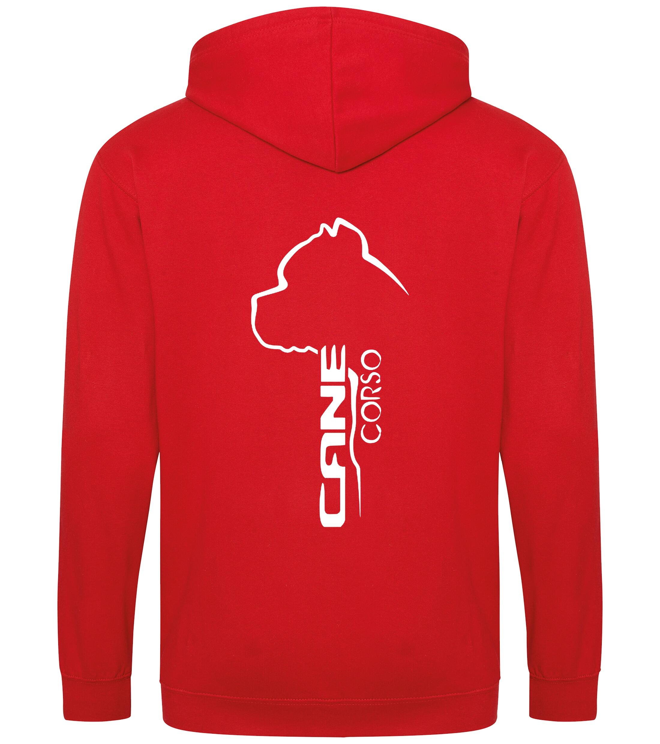 Unisex Cane Corso Zipped Hoodie Red White