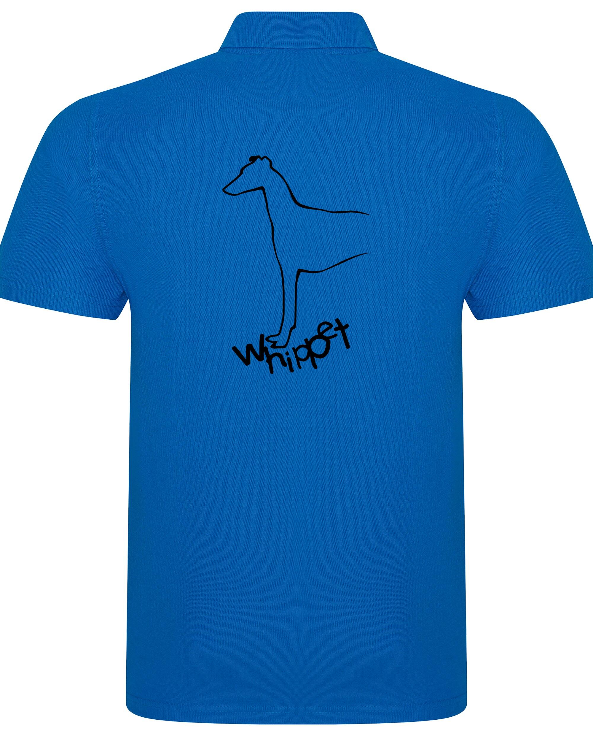 Unisex Whippet Polo Shirt Sapphire Blue (Black)