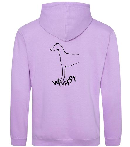 Unisex Whippet Pullover Hoodie Lavender (Black)