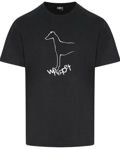 Unisex Whippet Roundneck T-Shirt Black (White)