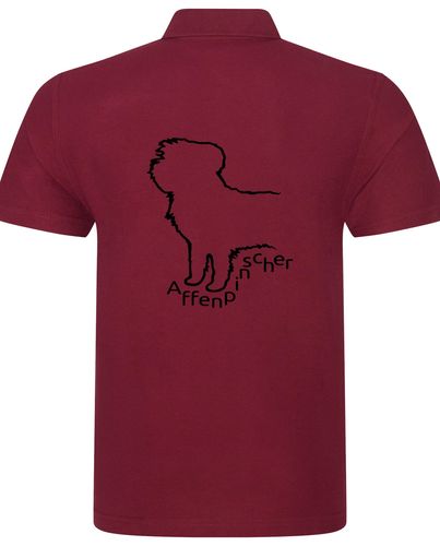 Unisex Affenpinscher Polo Shirt Burgundy (Black)