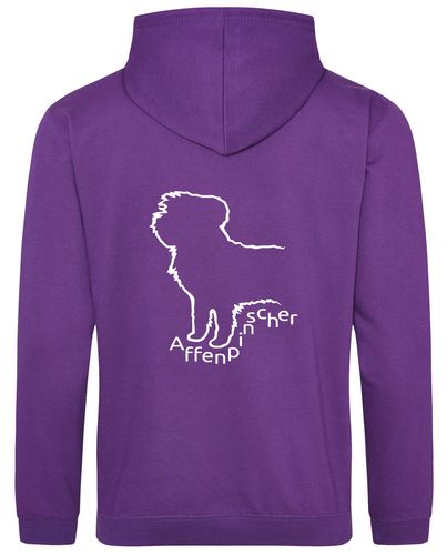 Unisex Affenpinscher Pullover Hoodie Purple (White)