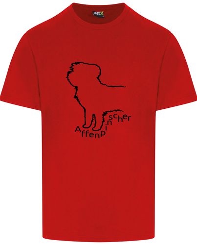 Unisex Affenpinscher Roundneck T-Shirt Red (Black)