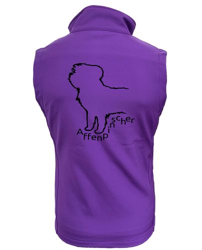 Unisex Affenpinscher Softshell Jacket Purple (Black)