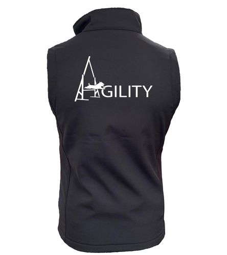 Female Agility Softshell Gilet Black (White)