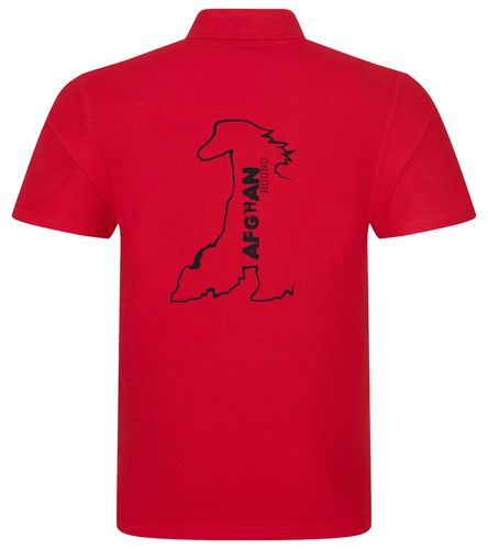 Unisex Afghan Hound Polo Shirt Red (Black)