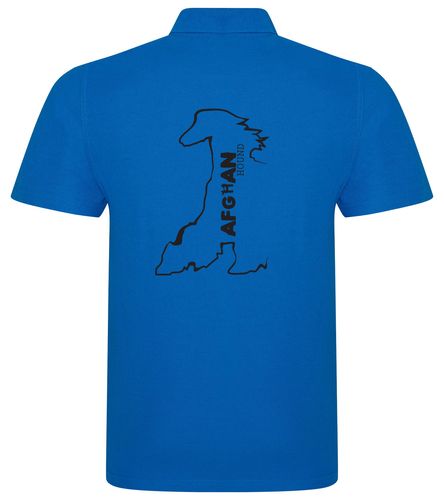Unisex Afghan Hound Polo Shirt Sapphire Blue (Black)
