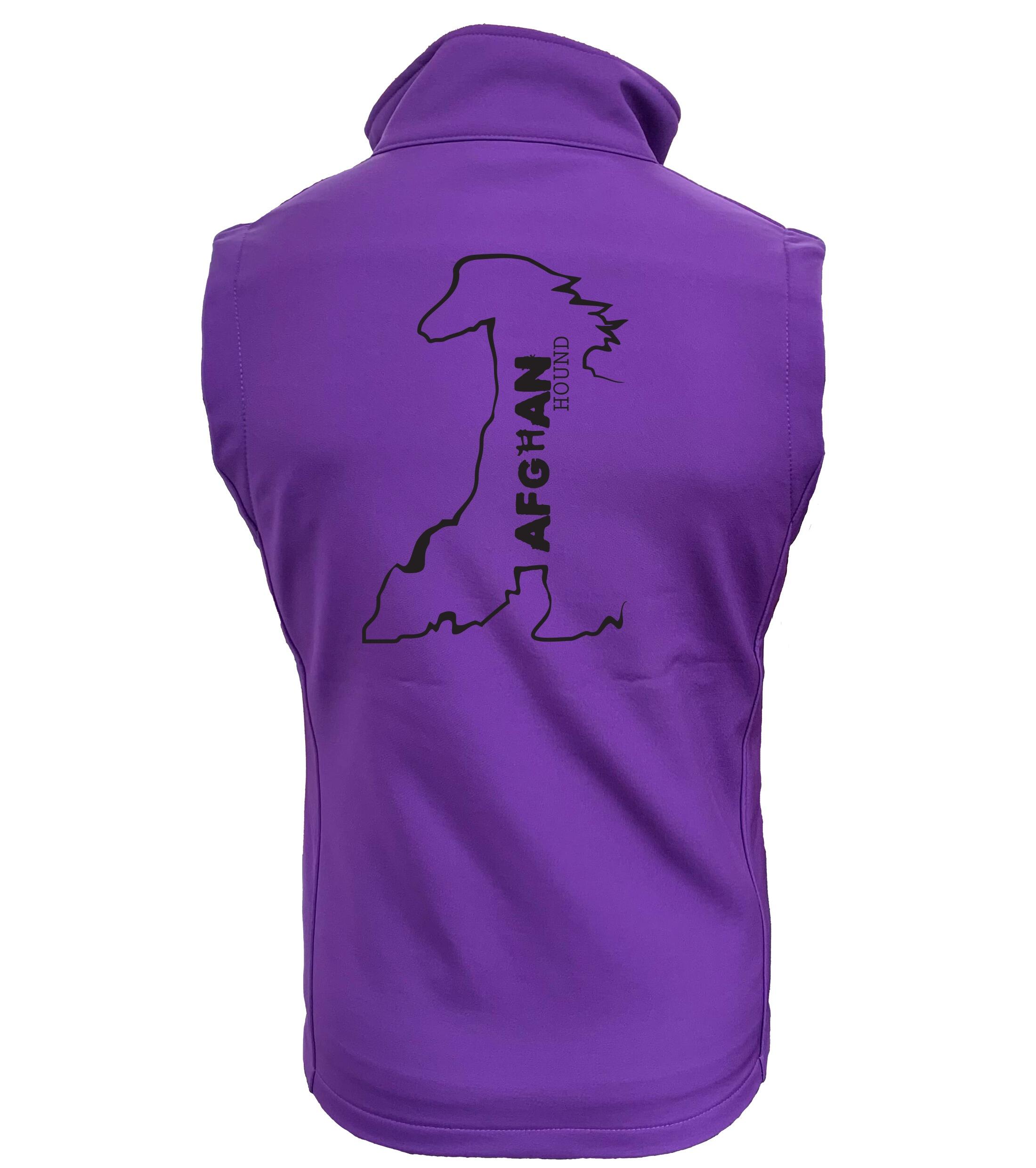 Unisex Afghan Hound Softshell Gilet Purple (Black)