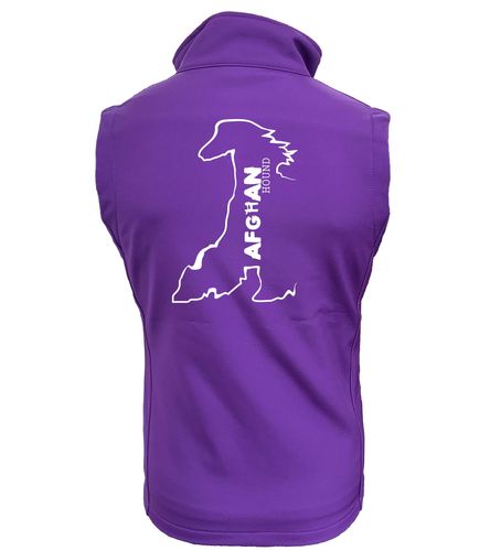 Unisex Afghan Hound Softshell Jacket Purple (White)