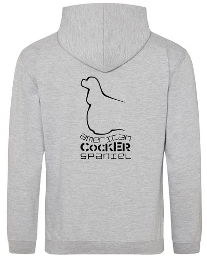 Unisex American Cocker Spaniel Pullover Hoodie Heather Grey (Black)