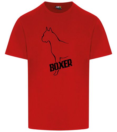 Unisex Boxer Ear Up Roundneck T-Shirt Red (Black)