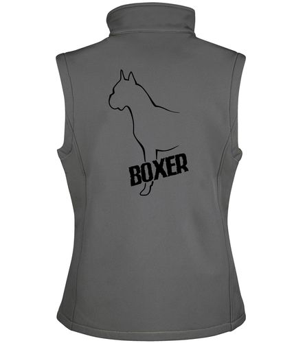Female Boxer Ear Up Softshell Gilet Charcoal (Black)