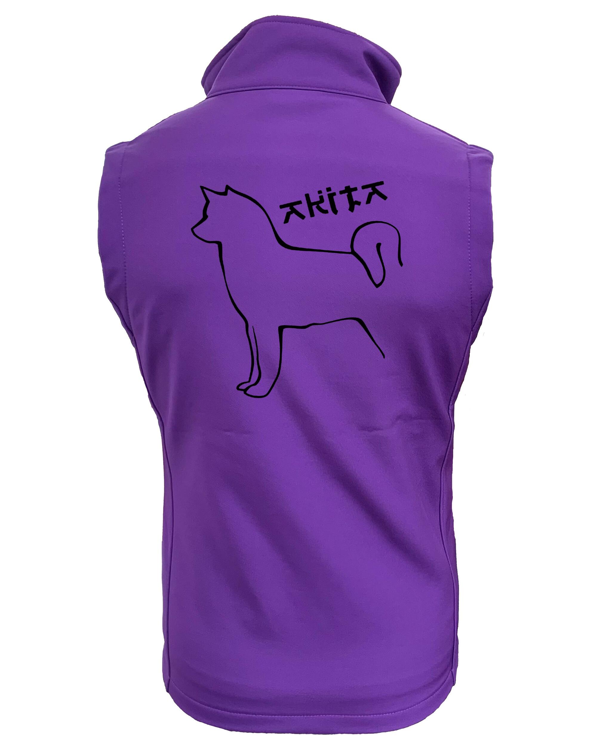 Unisex Akita Softshell Gilet Purple (Black)