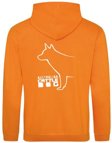 Unisex Australian Cattle Dog Pullover Hoodie Orange Crush (White)