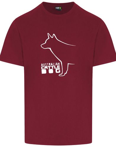 Unisex Australian Cattle Dog Roundneck T Shirt Red White