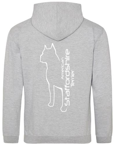 Unisex American Staffordshire Terrier Pullover Hoodie Heather Grey (White)