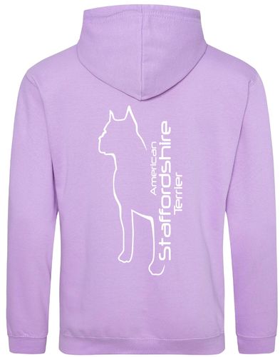 Unisex American Staffordshire Terrier Pullover Hoodie Lavender (White)